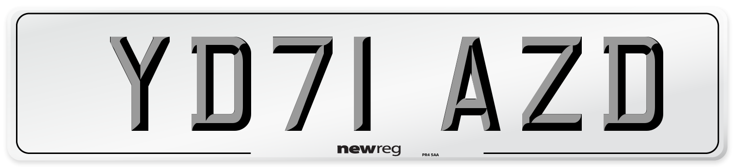 YD71 AZD Number Plate from New Reg